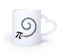 DEBINGY Manico in ceramica a forma di cuore Tazza da caffè elegante 3.14 pi greco spirale numero irrazionale matematica banner matematico 11oz/320ml per uomo e donna