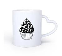 DEBINGY Manico in ceramica a forma di cuore Tazza da caffè elegante Ciò di cui abbiamo bisogno è una torta, dei dolci, un bar, un fast food 11oz/320ml Bar o regalo