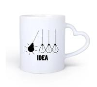 DEBINGY Manico in ceramica a forma di cuore Tazza da caffè elegante Concetto Lavoro di squadra Imprese Lavoratori Ispirano Motivazione 11oz/320ml Un bel regalo di Natale
