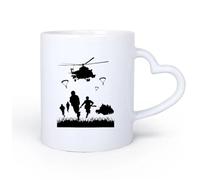 DEBINGY Manico in ceramica a forma di cuore Tazza da caffè Guerra Aeronautica Militare Marines Soldato Aereo Asilo Nido Bambino Stanza dei Bambini 11oz/320ml per casa e ufficio