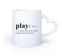 DEBINGY Manico in ceramica a forma di cuore Tazza da tè e caffè alla moda Citazioni sulle parole del giocatore, dizionario della sala giochi 11oz/320ml Ristorante, ufficio