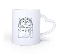 DEBINGY Manico in ceramica a forma di cuore Tazza da tè e caffè alla moda Il dormitorio dei ragazzi nel film Le miniere di Moria 11oz/320ml e bevande calde, espresso