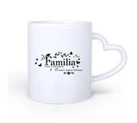 DEBINGY Manico in ceramica a forma di cuore Tazza da tè latte in porcellana La casa spagnola è dove inizia la vita 11oz/320ml Elegante e resistente - Adatto al microonde e alla lavastoviglie