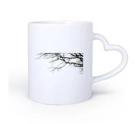 DEBINGY Manico in ceramica a forma di cuore Tazza in ceramica per caffè, tè e cacao Ramo d'albero, prateria, foresta, bosco 11oz/320ml Tazza da caffè in ceramica per cappuccino, tè, latte,