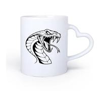 DEBINGY Manico in ceramica a forma di cuore Tazza in ceramica per casa e ufficio una testa di cobra con la bocca aperta 11oz/320ml Tazze da caffè in ceramica per casa o lavoro