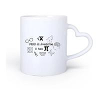 DEBINGY Manico in ceramica a forma di cuore Tazza, tazza da caffè/tè La matematica è fantastica, ha il Pi greco. Insegnante di matematica. 11oz/320ml Bar o regalo