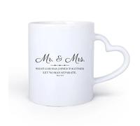 DEBINGY Manico in ceramica a forma di cuore Tazze bianche Versetti della Bibbia cristiana per il matrimonio Marco 109 Il signore e la signora Dio si sono uniti 11oz/320ml Ristorante, ufficio