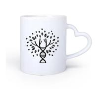DEBINGY Manico in ceramica a forma di cuore Tazze da caffè e tè Albero della vita DNA Spirale Genere Lignaggio Genetica Biologia Scienza molecolare 11oz/320ml per casa e ufficio