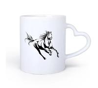DEBINGY Manico in ceramica a forma di cuore Tazze da caffè e tè Giochi di cavalli da corsa, animali della giungla, zoo, cavalli, unicorni 11oz/320ml per casa e ufficio