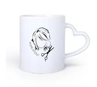 DEBINGY Manico in ceramica a forma di cuore Tazze da caffè in gres con manico Acconciatura Donna Salone di Bellezza Stilista 11oz/320ml per espresso, set da tè