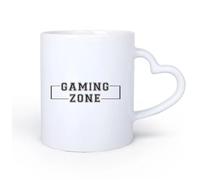DEBINGY Manico in ceramica a forma di cuore Tazze da caffè in gres con manico Game Zone Gamer Controller Videogioco 11oz/320ml Regalo divertente per amanti del caffè, migliori amici, colleghi e amici
