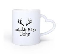 DEBINGY Manico in ceramica a forma di cuore Tazze da caffè, tazze da tè e caffè Caccia al cervo a tema bosco 11oz/320ml per caffè, zuppa, tè, latte, latte macchiato, cioccolata calda, donna, uomo