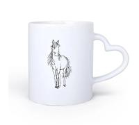 DEBINGY Manico in ceramica a forma di cuore Tazze da caffè, tazze da tè e caffè Cavallo Animale Bosco Zoo Unicorno Giungla 11oz/320ml Cappuccino, latte macchiato, tè, espresso