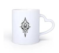 DEBINGY Manico in ceramica a forma di cuore Tazze da tè, caffè e cioccolata calda design astratto con forme geometriche 11oz/320ml Tazza da caffè in ceramica per cappuccino, tè, latte,