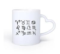 DEBINGY Manico in ceramica a forma di cuore Tazze da tè, caffè e cioccolata calda forme dei segni zodiacali sulla silhouette 11oz/320ml Un bel regalo di Natale