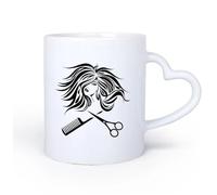 DEBINGY Manico in ceramica a forma di cuore Tazze da tè, caffè e cioccolata calda Parrucchiere Donna Bellezza Parrucchiere Stilista 11oz/320ml Porcellana fine ceramica