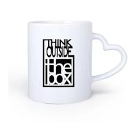 DEBINGY Manico in ceramica a forma di cuore Tazze da tè e caffè Citazione motivazionale Pensa fuori dagli schemi per la sala riunioni del team 11oz/320ml per uomo e donna