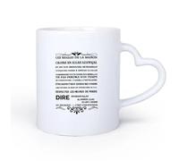 DEBINGY Manico in ceramica a forma di cuore Tazze da tè e caffè Regole della casa Islam Cultura religiosa Stile francese Regole della casa 11oz/320ml per casa e ufficio
