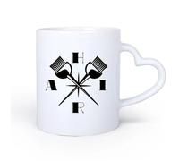 DEBINGY Manico in ceramica a forma di cuore Tazze da tè e caffè Salone di bellezza Stilista Parrucchiere Barbiere Strumenti Taglio di capelli 11oz/320ml per casa o lavoro