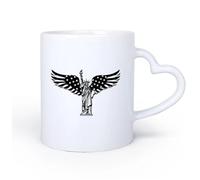 DEBINGY Manico in ceramica a forma di cuore Tazze da tè e caffè Statua della Libertà, monumento alla bandiera americana, patriottismo di New York City 11oz/320ml per casa e ufficio