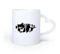 DEBINGY Manico in ceramica a forma di cuore Tazze da tè e caffè Tema della foresta Cervo selvatico Animale Foresta Caccia Modello nascosto Cervo 11oz/320ml per uomo e donna