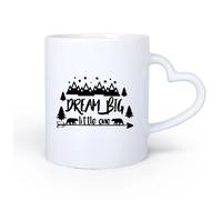 DEBINGY Manico in ceramica a forma di cuore Tazze e tazzine alla moda Dream Size One Citation Mountain Kids Baby Woodland 11oz/320ml Tazze da caffè in ceramica per casa o lavoro