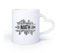 DEBINGY Manico in ceramica a forma di cuore Tazze e tazzine alla moda Nuvola di parole di matematica Laboratorio scientifico scolastico 11oz/320ml per uomo e donna