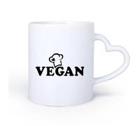 DEBINGY Manico in ceramica a forma di cuore Tazze in ceramica per caffè, latte e tè Vita sana Verdure Cibo vegetale Cucina vegetariana 11oz/320ml per tè, cioccolata calda
