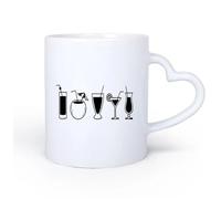 DEBINGY Manico in ceramica a forma di cuore Tazze in gres per caffè, tè, Bar Bevande Alcolici Bicchieri Bottiglie Cibo Ristorante 11oz/320ml per tè, caffè, infuso caldo