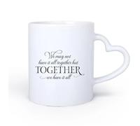 DEBINGY Manico in ceramica a forma di cuore Tazze per casa e ufficio Famiglia Potremmo non avere tutto, ma insieme abbiamo tutto 11oz/320ml per tè, caffè, latte, cappuccino