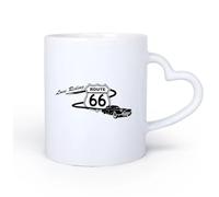 DEBINGY Manico in ceramica a forma di cuore Tazze per cioccolata calda Sala giochi per corse su strada americane Amo il ciclismo 11oz/320ml per Tè, caffè e bevande calde