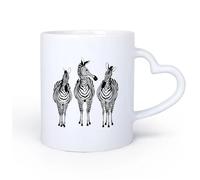 DEBINGY Manico in ceramica a forma di cuore Tazze per cioccolata calda Zebra Trio Safria Animals Africa Jungle Wildlife Animals 11oz/320ml Ottimo regalo per gli innamorati
