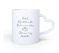 DEBINGY Tazza in ceramica Papà, tutte le strade che abbiamo percorso, questo è il mio tappeto preferito per la navata centrale delle nozze. 11oz/320ml per casa e ufficio