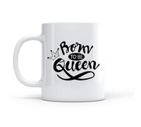 DEBINGY Tazza in ceramica per casa e ufficio Logo del salone di bellezza Born To Be Queen （11oz/320ml） per tè, cioccolata calda