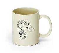 DEBINGY Tazza in per casa e ufficio La musica è la medicina per l'anima （11oz/320ml） per caffè, zuppa, tè, latte, latte macchiato, cioccolata calda, donna, uomo Giallo chiaro