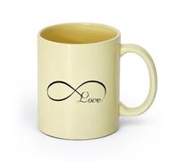 DEBINGY Tazze da caffè in bianca Citazioni d'amore romantico infinito （11oz/320ml） Caffè, tè, latte macchiato, latte, cacao, succhi di frutta e altre bevande calde Beige