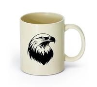 DEBINGY Tazze da caffè in bianca una sagoma di aquila calva vola su un （11oz/320ml） per caffè, zuppa, tè, latte, latte macchiato, cioccolata calda, donna, uomo Giallo chiaro