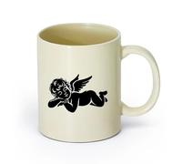 DEBINGY Tazze da caffè, tazze da tè e caffè un angelo cupido che dorme （11oz/320ml） matrimoni, compleanni, regali per donne, festa del papà, mamma, ragazze, ragazzi Giallo chiaro