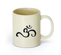 DEBINGY Tazze da tè, caffè e cioccolata calda Om Simbolo buddista di spiritualità （11oz/320ml） per caffè, zuppa, tè, latte, latte macchiato, cioccolata calda, donna, uomo Giallo chiaro