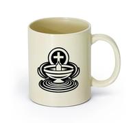 DEBINGY Tazze grandi da tè, caffè e cioccolata calda simbolo dell'acqua santa （11oz/320ml） Regalo divertente per amanti del caffè, migliori amici, colleghi e amici Giallo chiaro