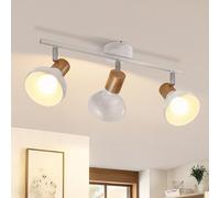 Deboola Deckenstrahler 3 Flammig, lampada a soffitto vintage, bianca, E14, metallo industriale, 350° regolabile, per camera da letto/soggiorno (senza lampadina)