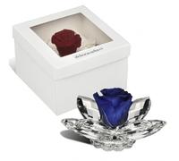 Debora Carlucci - Rosa Stabilizzata Loto in Cristallo 8 Petali Rosa Eterna Idea Regalo Donna,Compleanno, Anniversario,Festa della mamma o Bomboniera Design Elegante Made in Italy Ø 11x H 4 cm (Blu)