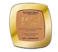 Deborah Milano - Fondotinta Compatto 24ore Perfect, SPF 20, 04 Caramel, Finish Mat, No Transfer e Lunga Tenuta, Dona una Pelle Naturale e Uniforme