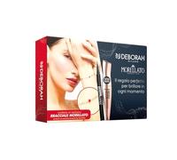 Deborah Milano - Set Make Up con Gioiello, Include Mascara Volumizzante 24 Ore Instant Maxi Volume, Eyeliner Penna 48 Ore e Bracciale Morellato in Acciaio Inossidabile con Boule in Smalto Rosso