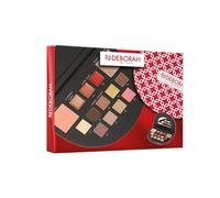 Deborah Milano - Trousse Set Regalo Donna Make Up Beauty Gift n.1 Mini Toni Caldi, Include Palette di Ombretti, Gloss, Rossetti e Polveri Viso dai diversi Finish e Colori, in Carta FSC