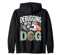 Debug con Il Mio Cane Divertente Programmatore codifica Felpa con Cappuccio