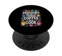 Debug del computer: l'arte di trasformare il caffè in codice nerd PopSockets PopGrip Adesivo