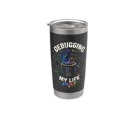 Debugging My Life Daily Gamer Coffee Design Bicchiere termico in acciaio inox doppia parete