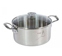 De Buyer FATOUT Milady con Coperchio Ø 24 CM, Acciaio Inossidabile, Argento
