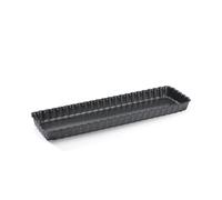 DeBuyer Acciaio Antiaderente Stampo Rettangolare per crostata scanalata con Base Allentata, Grigio, 36 cm
